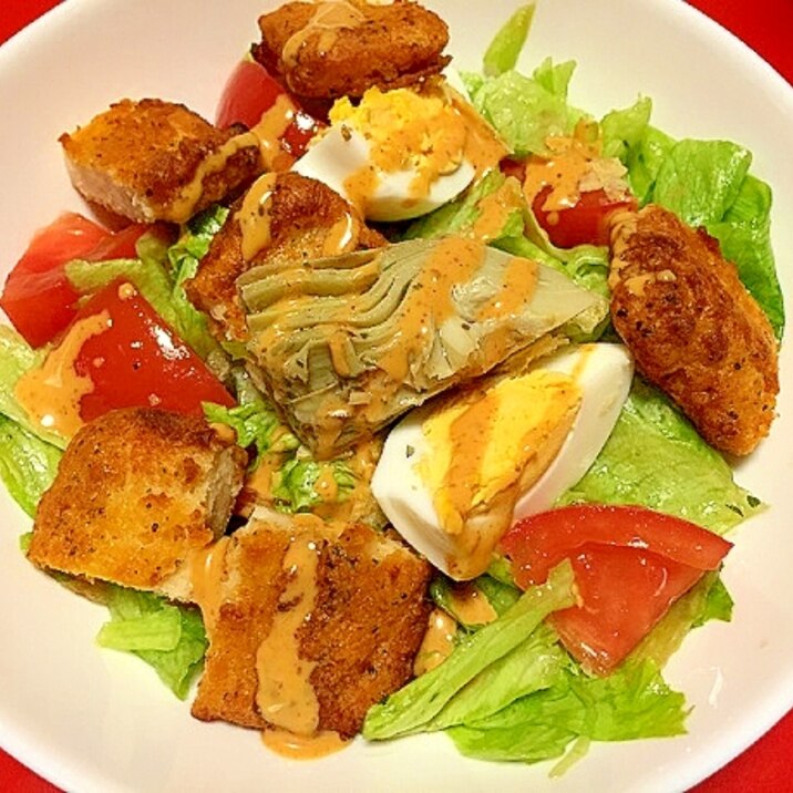 フライドチキンとアーティチョークのおかずサラダ レシピ 作り方 By まいまい917 楽天レシピ